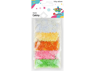 Cekiny kwiaty g�adkie 10mm zestaw 5 kolor�w x5g TITWLK26