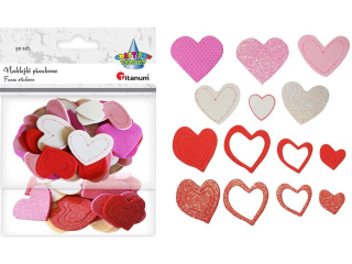 Naklejki piankowe serca mix kolor�w 50szt.