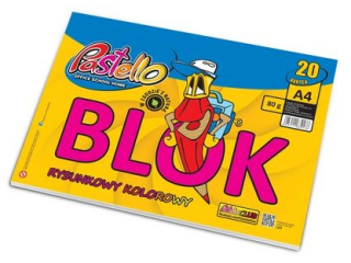 Blok rysunkowy A4 80g KOLOR 20k PAS-9178 [opakowanie=10szt]