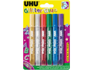 KLEJ BROKATOWY 6 KOL. X 10ML ORIGINAL  BLISTER UHU