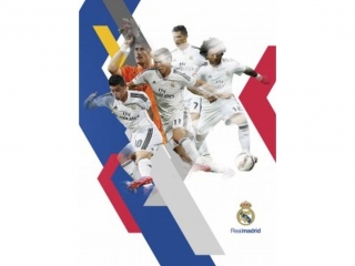 Zeszyt A5 16k. ASTRAPAP Real Madrid, kolorowa trzylinia