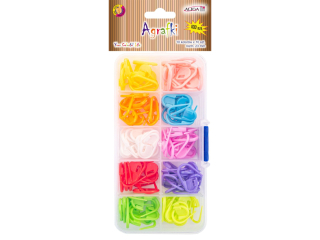 Agrafki AGR-5847 plastikowe, kolorowe, rozm. 10 x 23mm, pude�ko 100szt.