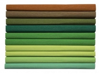 Bibu�a marszczona HAPPY COLOR 25x200cm, mix zielony, 10 rolek, 8 kol