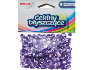 Cekiny b�yszcz�ce rozmiar: 6mm waga: 10g kolor: fioletowy