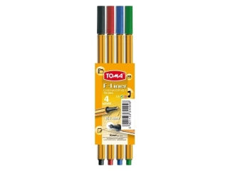 Cienkopisy TOMA F-Liner 0, 4mm  4 kolory mix