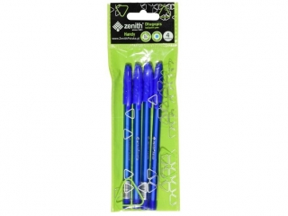 D�ugopis ze skuwk� 0,7  mm ZENITH HANDY niebieski - 4 szt. opp bag