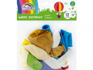 Balony FIORELLO 12" PASTEL mix kolor�w 12szt.