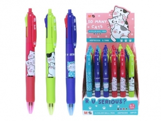 D�ugopis automatyczny So Many Cats, 0,7mm; 4 kolorowy, 36szt w display-u; MG