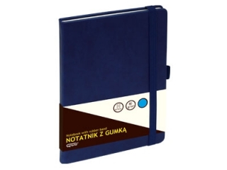 Notatnik z gumk� GRAND A5 80k. kratka - granat
