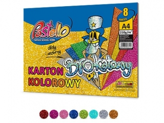 Karton brokatowy A5 8k. PASTELLO 210g