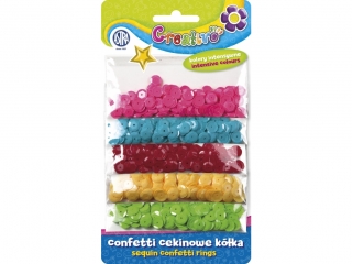 Confetti cekinowe k�ka ASTRA na blistrze - mix 5  kolor�w i