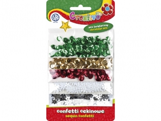 Confetti cekinowe k�ka na blistrze - mix 5 wzor�w �wi�teczn