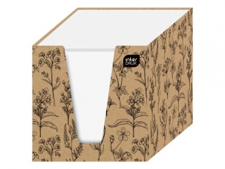 Kostka papierowa INTERDRUK bia�a w kubiku kraft 9x9x9cm