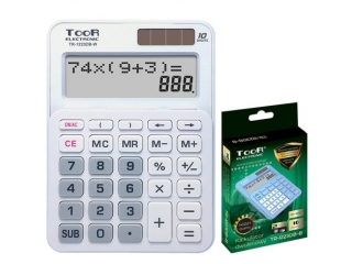 Kalkulator dwuliniowy TOOR TR-1223DB-W 10-pozycyjny bia�y (sz)(p)