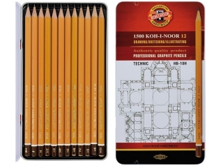 Komplet o��wk�w grafitowych KOH-I-NOOR 1502/I Technic HB-10H