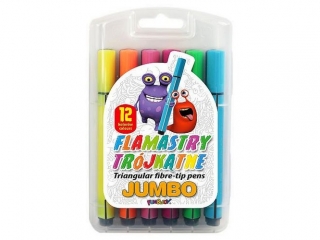 Flamastry tr�jk�tne FUN&JOY JUMBO 12 kolor�w etui