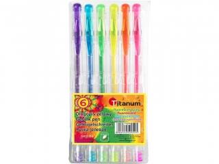 D�ugopisy �elowe fluo TITANUM 6 kolor�w GA1030