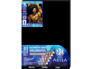 Malowanie po numerach na czarnym p��tnie 40x50cm ASTRA ARTEA -  Kr�lowa w z�ocie