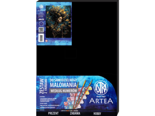 Malowanie po numerach na czarnym p��tnie 40x50cm ASTRA ARTEA - Promie� z�ota