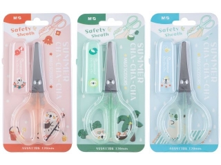 No�yczki 12cm Cha Cha z os�onk� na zaokr�glone ostrze, blister, MG