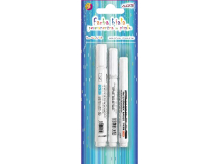 Farba permanentna FPP-2331 w pisaku, bia�a, blist. 3szt. rozm. 0, 7mm, 1, 5mm, 2mm
