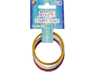 Druciki aluminiowe DA-1204 mix 3 kolor�w, gr. 0, 3mm, d�. 10m