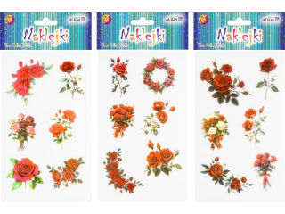 Naklejki NK-3611 kwiatki, mix wzor�w, rozm. 12x20cm