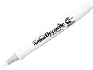 Marker permanentny ARTLINE DECORITE BRUSH ko�c�wka p�dzelkowa - bia�y [opakowanie=12szt]