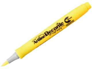 Marker permanentny ARTLINE DECORITE BRUSH ko�c�wka p�dzelkowa - ��ty [opakowanie=12szt]
