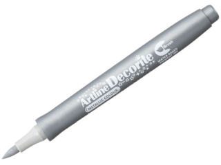 Marker permanentny ARTLINE DECORITE BRUSH ko�c�wka p�dzelkowa - srebrny [opakowanie=12szt]