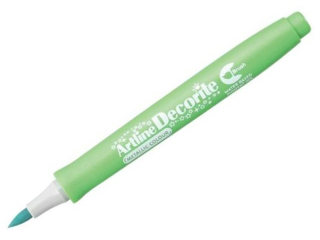 Marker permanentny ARTLINE DECORITE BRUSH ko�c�wka p�dzelkowa - zielony metaliczny [opakowanie=12szt]