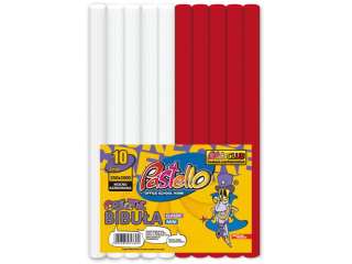 Bibu�a MINI 25x200 cm 10 sztuk mix BIA�O-CZERWONY PAS-7694