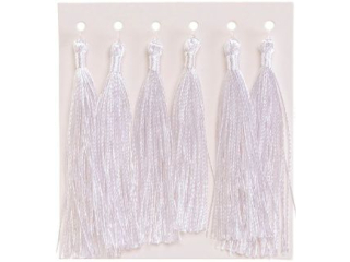 Fr�dzelki (chwosty ozdobne) d�ugo��: 8 cm ilo��: 6 szt kolor: bia�y