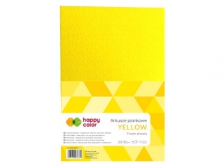 Arkusze piankowe A4, 5 ark, ��ty, Happy Color