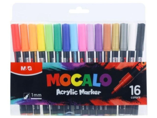 Marker akrylowy Mocalo, p�dzelkowy, czerwony r�any, 218, MG