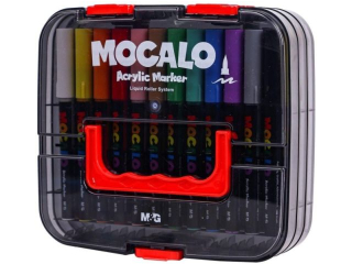 Marker akrylowy Mocalo p�dzelkowy, 36 kolor�w w skrzynce, MG