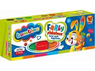 Farby plakatowe 10 kolor�w 20 ml ZWIERZAKI UCZNIAKI [opakowanie=5szt]