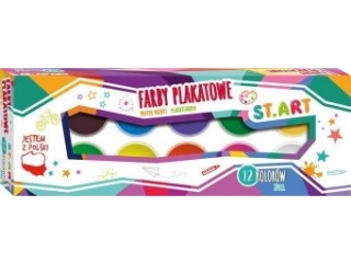 Farby plakatowe 12 kolor�w 20 ml [opakowanie=5szt]