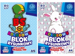 Blok rysunkowy kolorowy A4 15k. 80g ASTRAPAP "PixelxRabbit"
