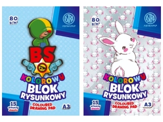 Blok rysunkowy kolorowy A3 15k. 80g ASTRAPAP "PixexRabbit"