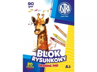 Blok rysunkowy A3 20k. ASTRA 90g