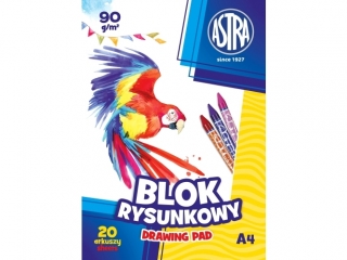 Blok rysunkowy A4 20k. ASTRA 90g