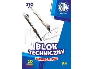Blok techniczny A4 10k. ASTRA 170g