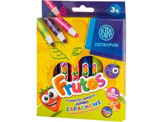 Flamastry okr�g�e zapachowe jumbo ASTRA FRUTOS - 8 kolor�w