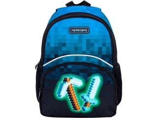 Plecak 30cm (12") ASTRABAG dzieci�cy wycieczkowy BLUE PIXEL, AK300