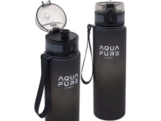 Bidon AQUA PURE by ASTRA 600 ml - grey/black  [opakowanie=12szt]