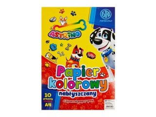 Zeszyt papier�w kolorowych nab�yszczanych ASTRA ASTRINO A4, 10k  [opakowanie=10szt]