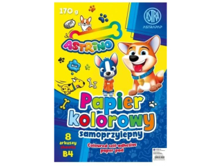 Zeszyt papier�w kolorowych samoprzylepnyh ASTRA ASTRINO B4 170g, 8k  [opakowanie=10szt]