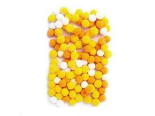 Pompony poliestrowe DPCRAFT 1cm mix ��ty, 120 szt.