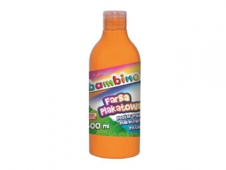 Farba plakatowa w butelce pomara�czowa 500 ml ZWIERZAKI UCZNIAKI